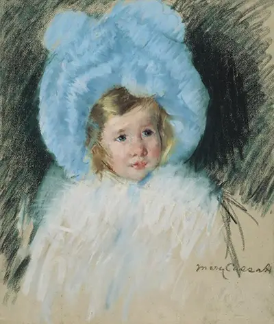 Simone in Blue Plumed Hat Mary Cassatt